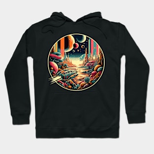 Alien World Expedition: Retro Space Landing Hoodie